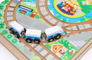 Wooden City & Train Playset