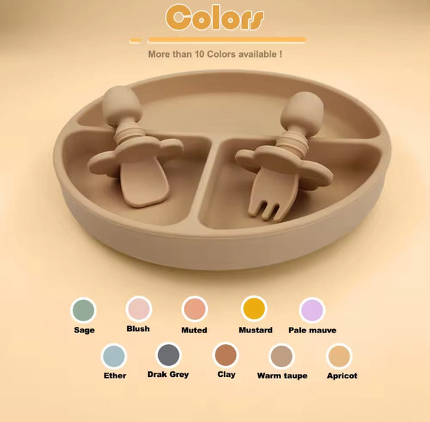 Stay Put Silicone Suction Plate with Lid